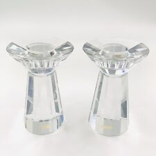 Vintage Crystal Candle Holders Germany US Zone 1945-1955 Set Of 2 Heavy 5.5” picture