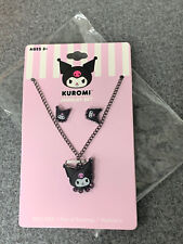 Sanrio x Neon Tuesday KUROMI  NECKLACE & EARRINGS JEWELRY SET New picture