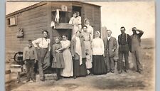 THRESHING COOK SHACK c1910 real photo postcard rppc farm field work kitchen mess picture