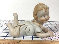 Vintage Piano Baby Figurine Hand Painted LEGO Sweet Bisque Porcelain 6