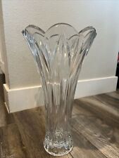 Lenox 14” Large Full Lead Crystal Vase fascinations Scalloped Stunning picture