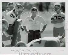 1989 Press Photo New Dallas Cowboys head coach Jimmy Johnson with hands on hips picture