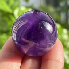 Top 27mm+ Natural Amethyst carved sphere quartz crystal Ball reiki healing 1pc picture