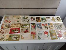 48 VINTAGE ANTIQUE CHRISTMAS AND NEW YEAR POSTCARD LOT picture