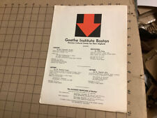 original Poster, circa 1971: Goeth Institute Boston Ma; Concert Lecture, recitat picture