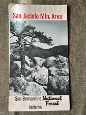 Vintage 1970 Folded Paper Map San Jacinto Mountain Area San Bernardino CA picture