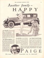 1927 Paige Automobiles Cars Print Ad Sixes Eights Happy Family Golfing picture