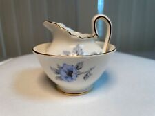 Vintage Royal Chelsea Miniature Creamer and Sugar Bowl Set - Blue Flowers China picture