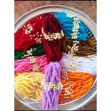 100 pcs. Bracelet Blessed Sai Sin Cotton With Beads Luck Buddhism Thailand picture