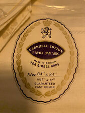 Vintage Belgium Damask Set 64x84 Table Cloth 5 Napkins For Gimbel Bros picture