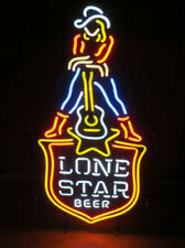Cowgirl Guitar Star Beer Custom Real Neon Sign Bar Club Store Gift Lamp 13