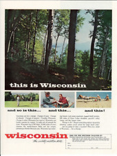 1963 WISCONSIN Vacation Planner Vintage Print Ad Fishing Golf Beach Hiking Lakes picture