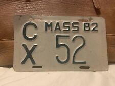 1982 Massachusetts Motorcycle License Plate Mass CX 52 picture