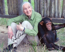 JANE GOODALL SIGNED 8x10 PHOTO CHIMPANZEE EXPERT ANIMAL CONSERVATION BECKETT BAS picture