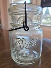 Vintage Ball Ideal Pint Mason Jar #6 July 14, 1908 Clear Glass Lid & Bale picture