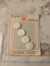 4  Vintage Genuine Pearl BUTTONS CARVED NOS  Elite In Buttons  picture