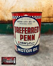 1950’s PREFERRED PENN Motor Oil Can 1 qt. - Gas & Oil picture
