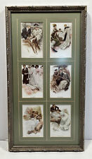 Antique Harrison Fisher Illustrated Post Cards Framed Wedding, Honeymoon Etc picture