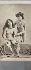 Old Rare Vintage Original 1910 Nude French Lesbian Chastity Belt Photo Postcard picture