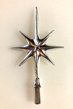 SILVER STAR Ceramic Christmas Tree VINTAGE METALLIC LARGE 7 POINT TOPPER picture