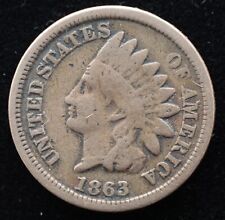 KAPPYSCOINS G8497  1863 CN CIVIL WAR USED AND DATED  INDIAN  CENT GOOD PLUS picture