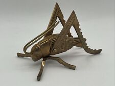 Vintage Solid Brass Grasshopper or Cricket Paperweight Figurine 5”x3”x3” picture