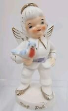 Vintage Napco May Pal Angel Birthday Boy Holding Bluebird Figurine Japan 0091  picture