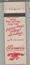Matchbook Cover - Lobster - Bernice's Restaurant Guilford, CT picture