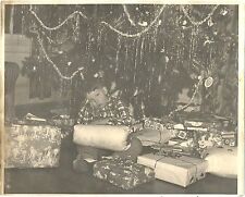 Three Christmas Photographs c1940s Family, Tree, Presents & Cute Boy picture