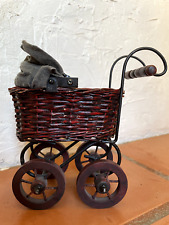 Stroller Baby Doll Carriage Buggy, Victorian Style Vintage Wicker Mini picture