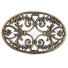 Fleur De Lis Oval Trivet Cast Iron Gold Patina Ornate Scrolls Antique Style picture