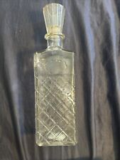 Vintage Schenley Whiskey Brandy decanter w plastic lid/stopper diamond  pattern picture