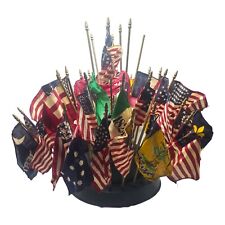 Vintage Lot Of 48 Mini USA Hand Held Flags With Display  picture