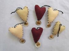 HEART Ornament w vintage Tags Faith Hope Love 6pc Primitives by Kathy 12370 NEW picture