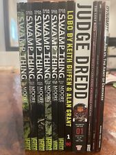 Lot Of 10 Graphic Novels Alan Moore Swamp Thing Complete Series Judge Dredd Lobo picture