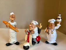 Chef Figurines Set Includes Chef Riding Scooter Chef with Baguette Pastry Fun picture