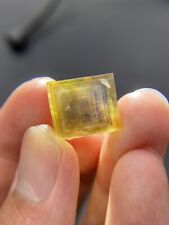 Rare 6.8g natural multi-layer purple window yellow cubic fluorite crystal picture