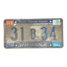 Vintage 1990 Indiana License Plate Tag Back Home Again 31 B 34 picture