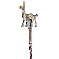 UNIQUE Vintage Peru Llama Alpaca Souvenir Tiny Ladle Spoon 2.5” Copper picture