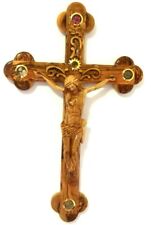Large Olive Wood Wall Cross Crucified Hand Made Jerusalem Holy Land Blessing  picture