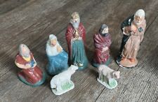 Original Vintage Chalkware Nativity Scene Various Figures 1940s Rare READ picture