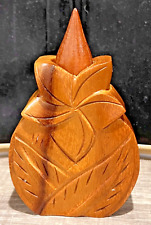Vintage Hand-carved John A. Oya Monkey Pod Wood Perfume Bottle Hawaiian 1940 picture