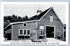 Falmouth Massachusetts Postcard Red Barn Old Main Road West Building 1940 Linen picture