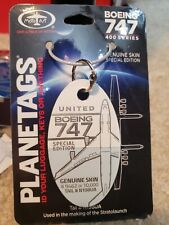 MotoArt Planetags United Boeing 747-400 Dual Color Light Blue/White Planetag picture