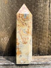 Large Yellow Crazy Lace Agate- Natural 5.7” 1.3lb Reiki Mexico Lace Agate Tower picture