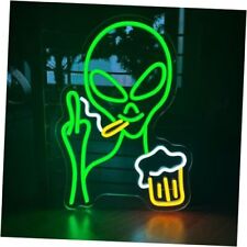 Green Alien Neon Sign, Beer Bar Alien Neon Light for Wall Decor, Dimmable alien picture
