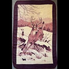 San Marcos El Original Buck Deer Reversible Blanket 86x54 Mexico Hunting Throw picture
