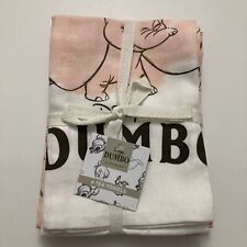 Primark Dumbo Tea Towel Set Elephant Disney White Pink Circus Fly New picture