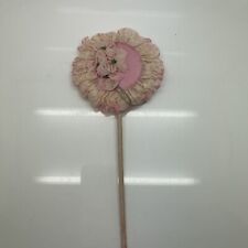 Vintage 1920s flapper powder patter powder puff wand lace ribbon work W/Flowers picture