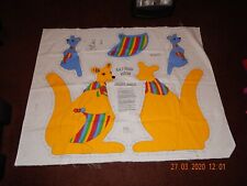 VINTAGE RAINBOW ROOM KANGAROO PILLOW SEW PANEL CUT OUT PATTERNS SCREEN PRINTED picture
